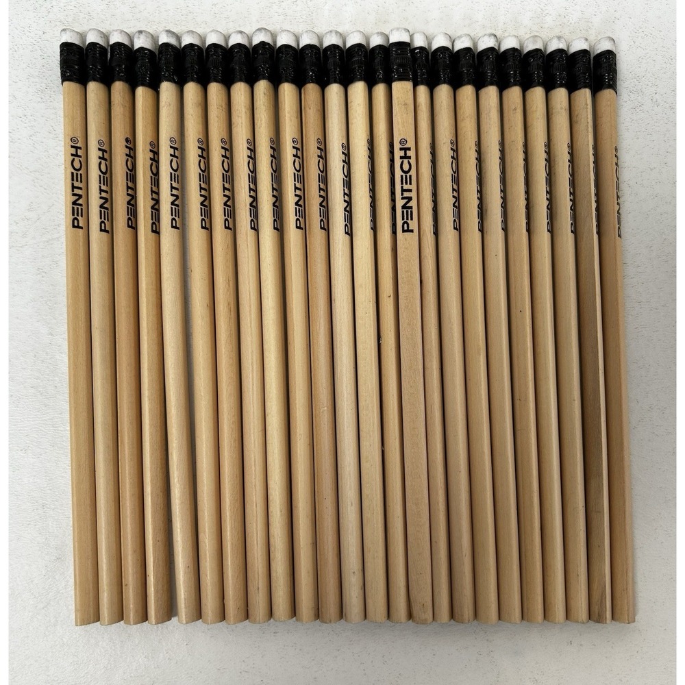 Pentech Unsharpened Triangular Pencils - No. 2 Lead - Real Wood Lot of 24 - 2006